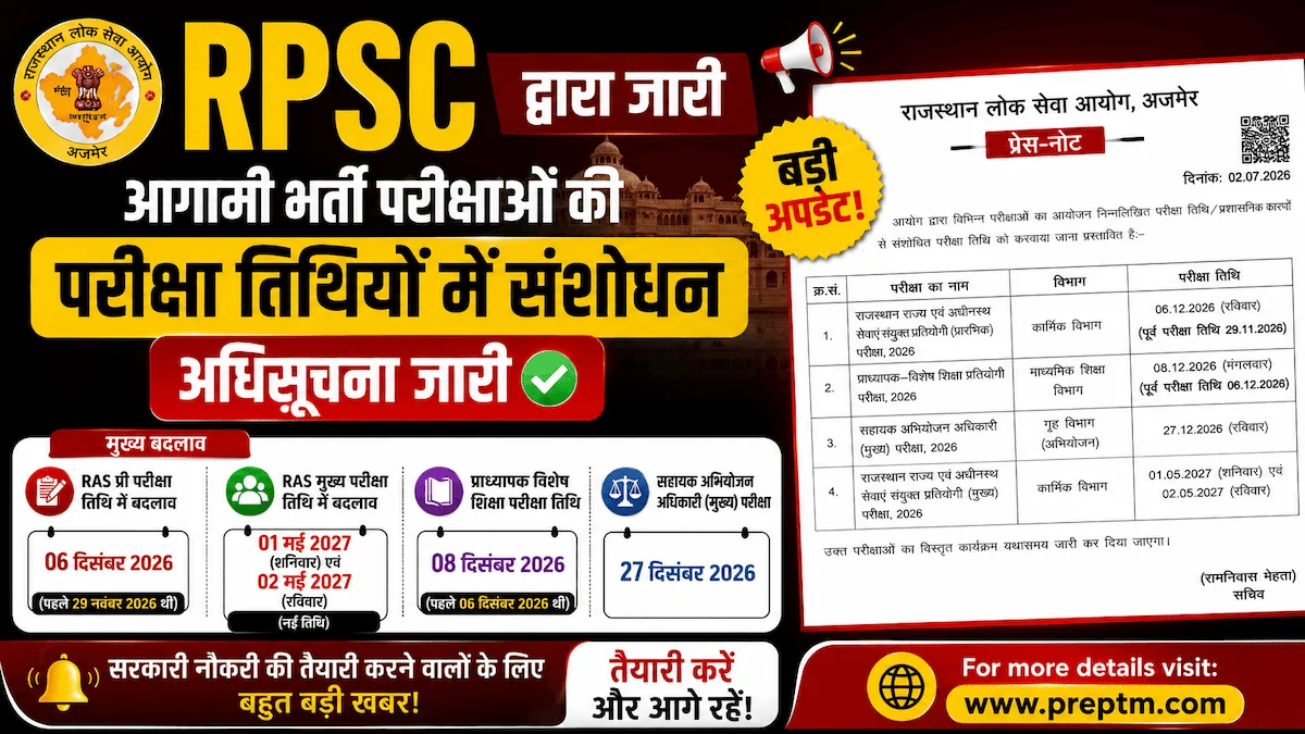 RPSC APO Mains Exam Date 2026 Out